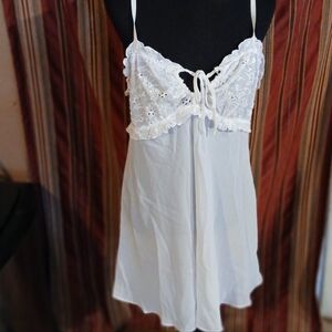 White Lace Trim Chemise